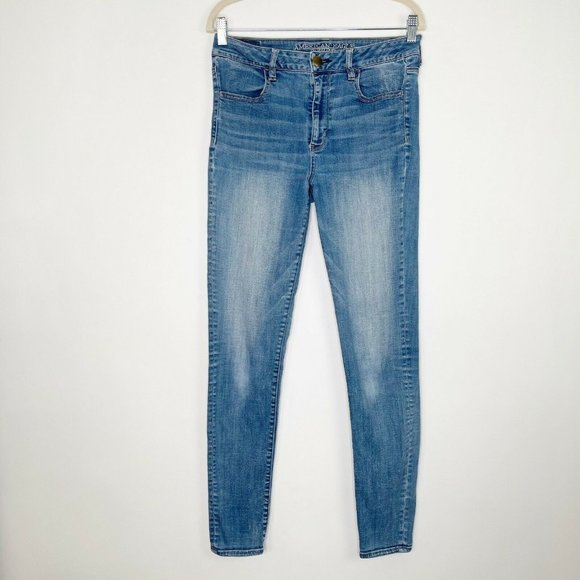 American Eagle Hi Rise Jeggings Jeans 10 Long - Picture 2 of 10